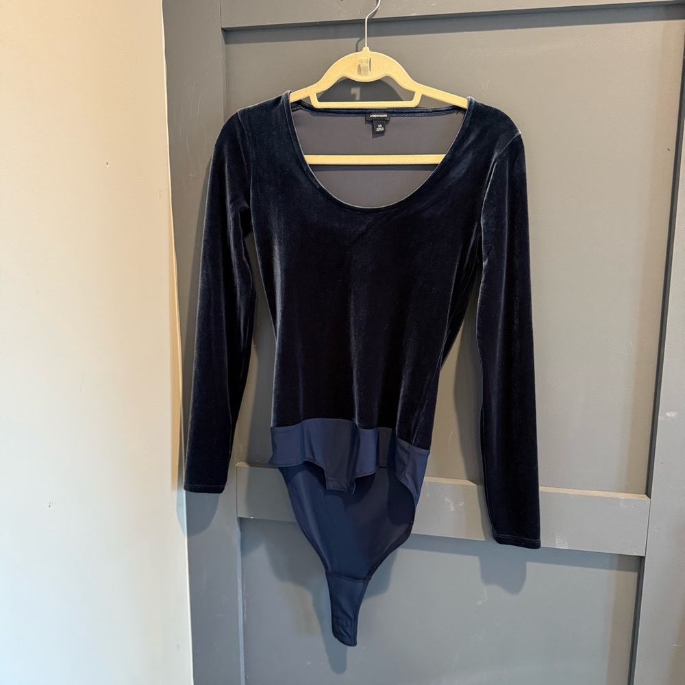 Velvet blue jcrew bodysuit